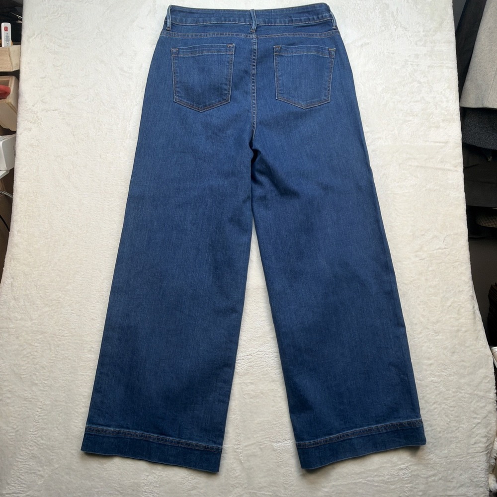 Ann Mashburn Wide Leg Jeans High‎ Rise Blue Denim USA Made Womens 28 - Picture 9 of 12